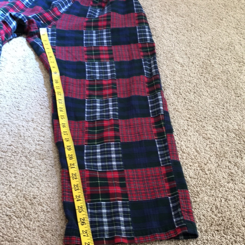 L.L.Bean Large Red Multi Patch Cotton Pajama Bott… - image 6